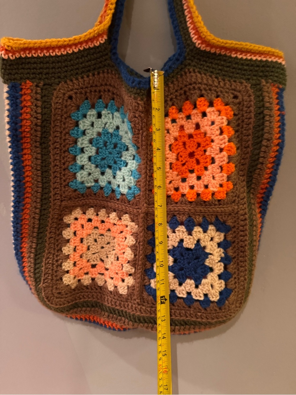 Handmade Crochet Granny Square Tote Bag - Multicolor - Picture 5 of 5